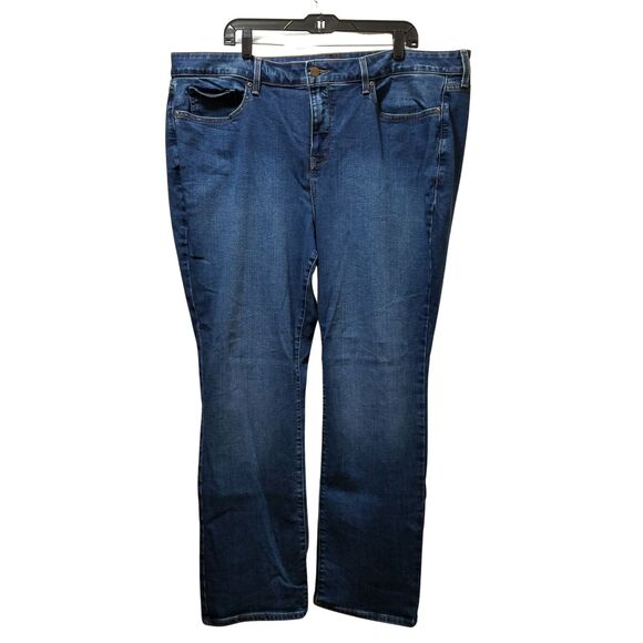 NYDJ Marilyn Straight Jeans Women’s 22W Blue Lift X Tuck Stretch Denim 44x30 - Picture 1 of 5